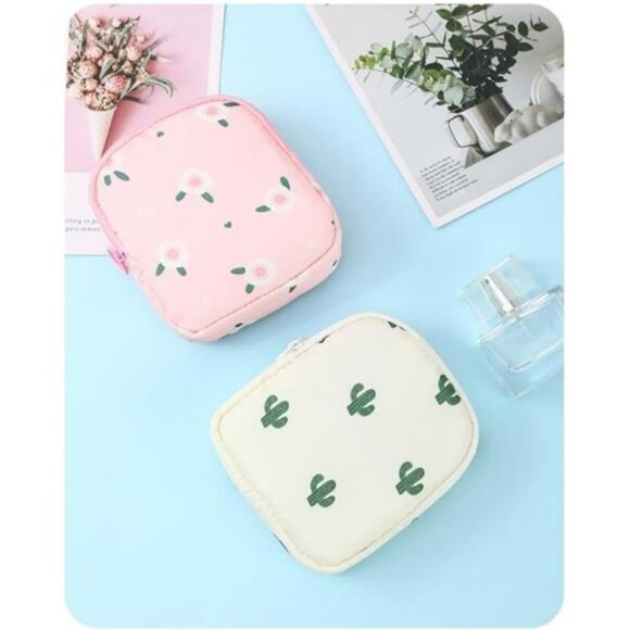 2pcs mini makeup bag small cosmetic pouch travel toiletry organizer coin purse - Picture 2 of 8